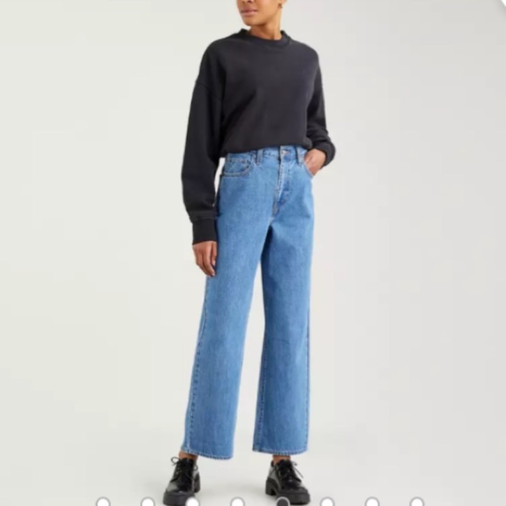 Levi’s High Waisted Straight Jeans Women’s 30 Blue 100% Cotton Streetwear FLAW